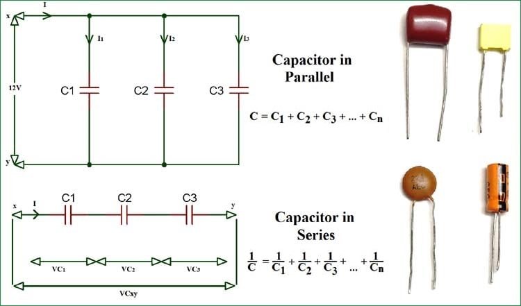 capacitores conectados en serie diagramas electricos