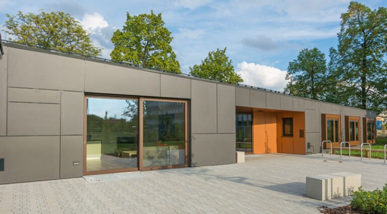 fachada moderna con placa durlock exterior