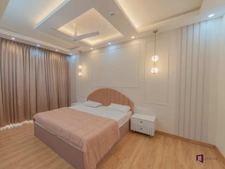 habitacion moderna con cielo raso pvc blanco