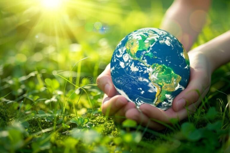 manos sosteniendo tierra con planta verde