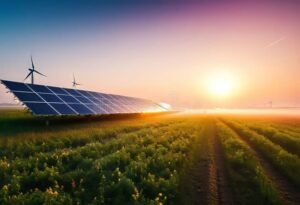 paneles solares en un campo soleado