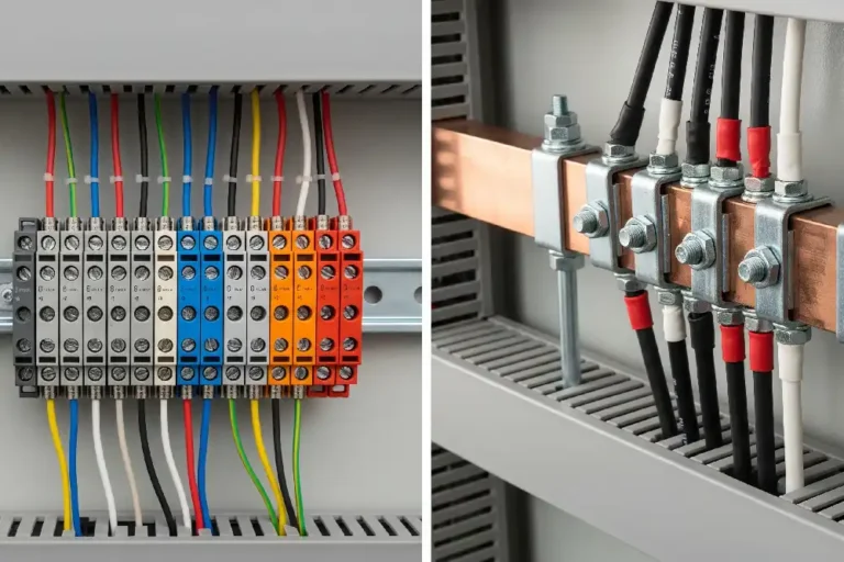 tablero electrico moderno con cables organizados