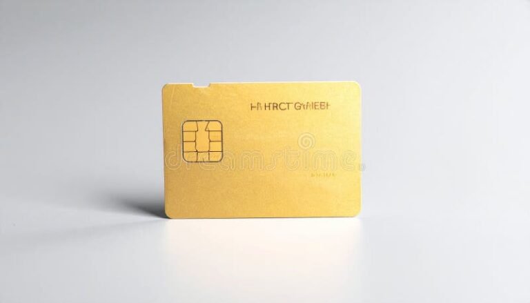 tarjeta de credito dorada elegante sobre fondo blanco